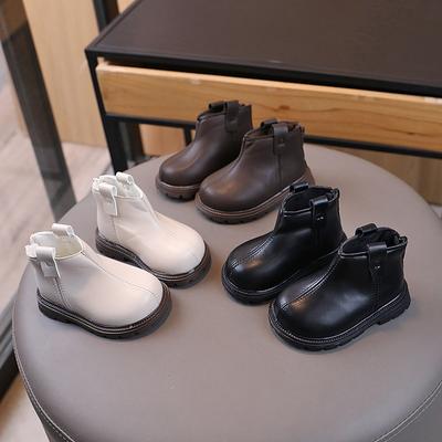2024 Spring Autumn Children's Short Boots Fashion Retro Toddler Shoes Leather Single Boots Boys and Girls Boots