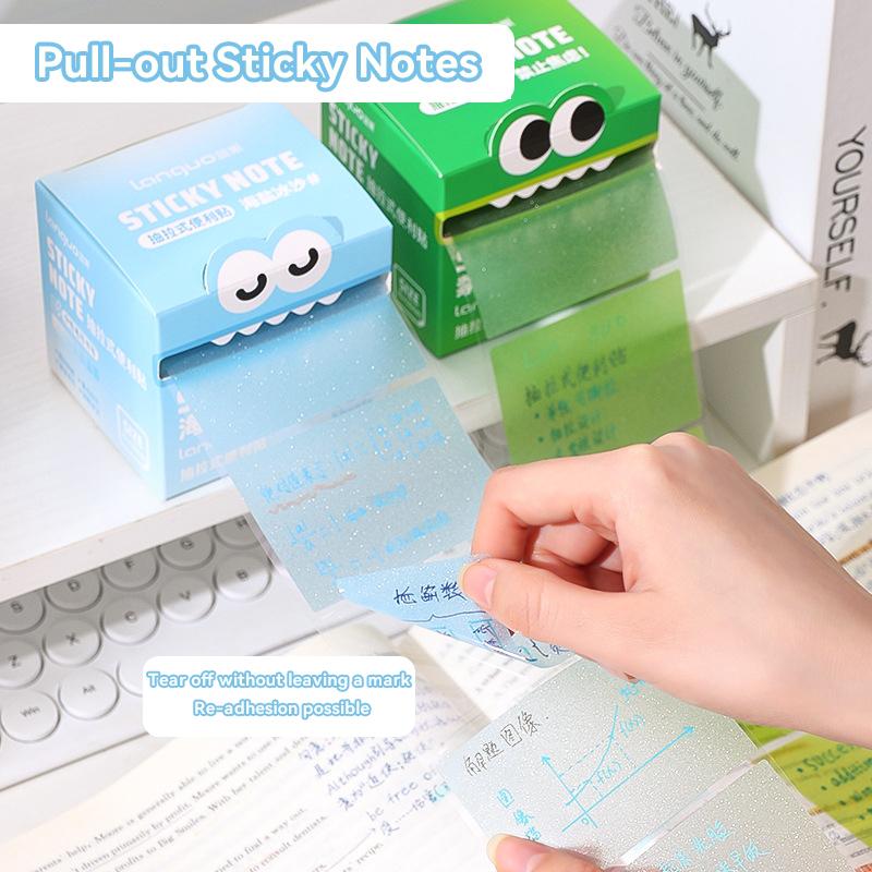 105Sheets/roll Pull-out Sticky Notes Student Languo Adhesive Colored Index Label Stickers DIY Transparent Color Sticky Notes