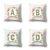 Polyester Pillowcase Car Decoration Home 26 English Letters Plant Wavy Print Pillowcase