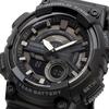 Casio AEQ-110W-1BV Men's World Time Analog-Digi Quartz Watch with Black Inverted LCD, Black, Overseas Model [Parallel Import]