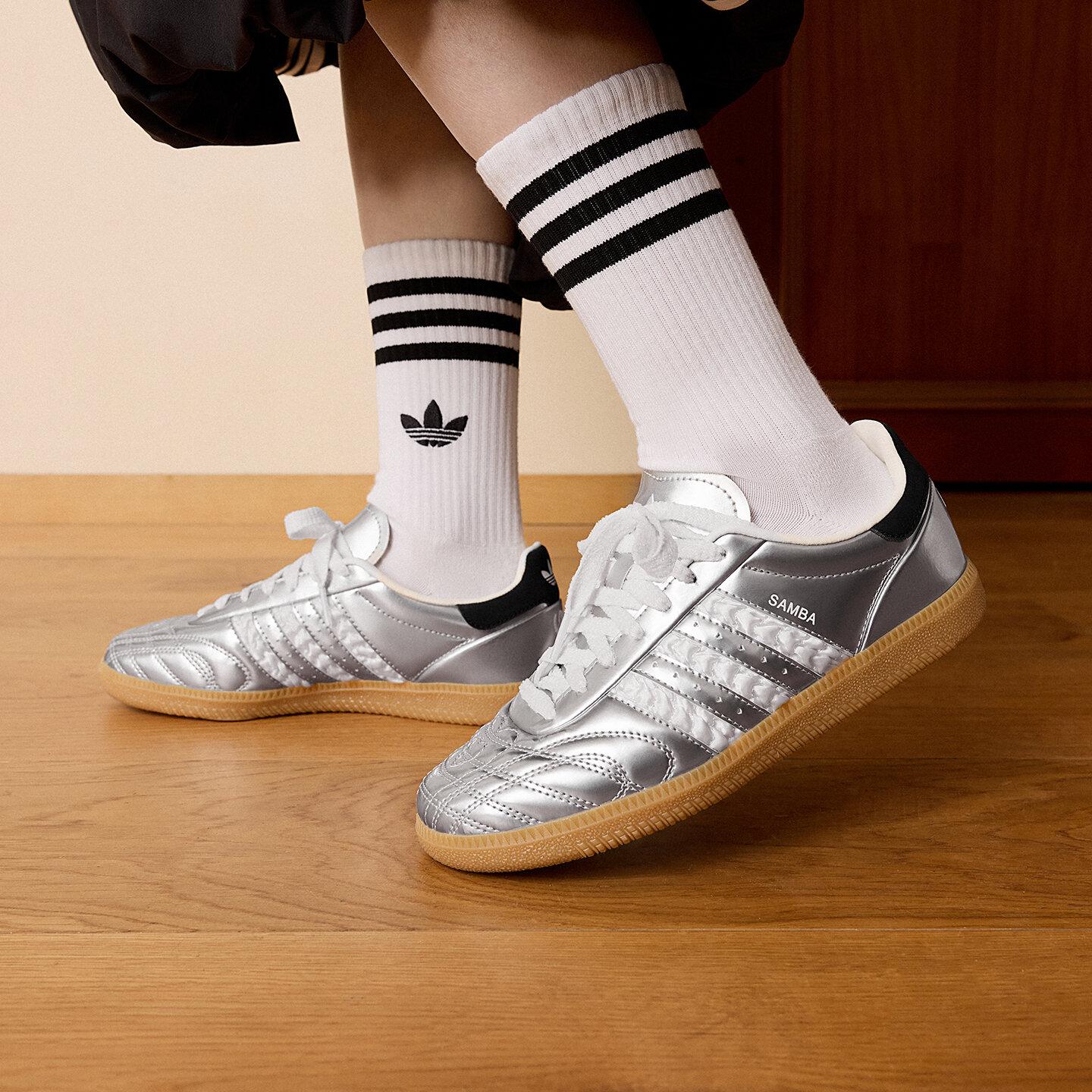 adidas Samba JP Серебристый металлик Белый 42