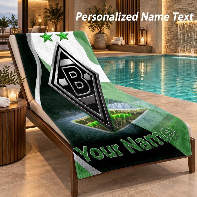 Custom Text Borussia Mönchengladbach Print Beach Towel Large Towel For Home Bathroom Beach