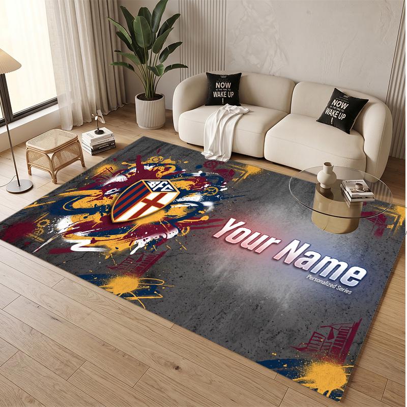 Personalized Crystal Velvet Carpet Bologna FC Pattern Non Slip Floor Rug