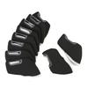 10pcs Set Fashionable Golf Irons Headcover Ball Head Protective Cover(Black)
