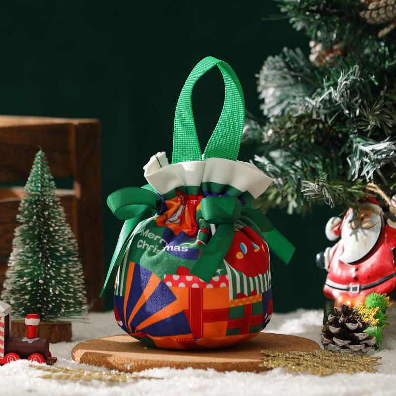 Christmas Gift Bag New Year Candy Handbag Christmas Eve Apple Storage Bag Party Cookie Gift Rope Bag Santa Claus Sacks