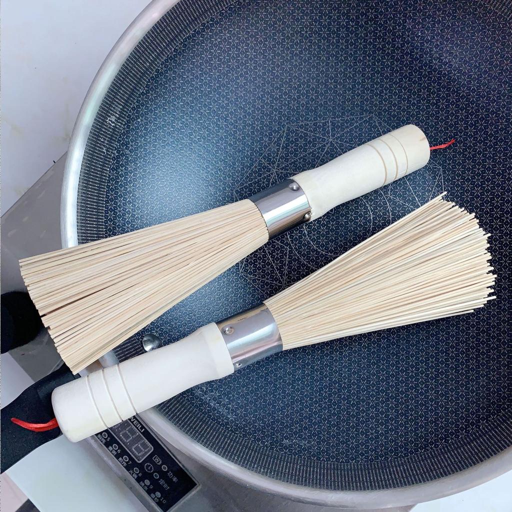 Natural Bamboo Brush Pot Brush Artifact Brush Bamboo Pot Brush Kitchen Brush Pot Brush Bowl Household Cleaning Brush Bamboo Broom