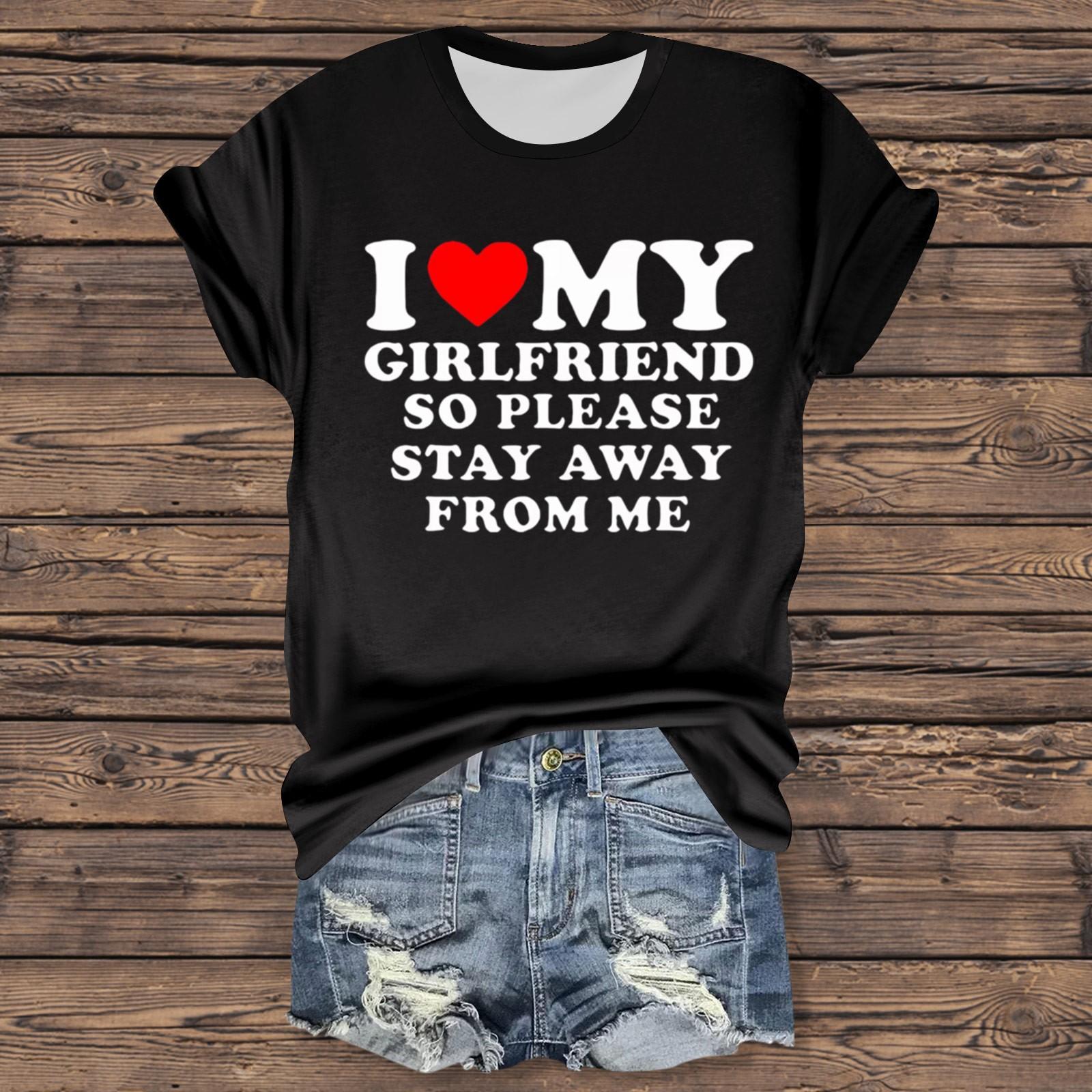 

Женская повседневная футболка с принтом, пуловер с круглым вырезом, топ с короткими рукавами L чёрный