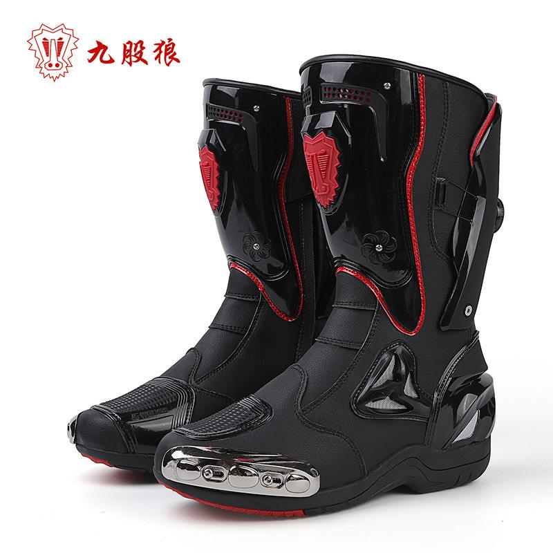

J/Nine Wolf Professional Motorcycle Riding Boots Road Track Racing Sports Protection 38 чёрный