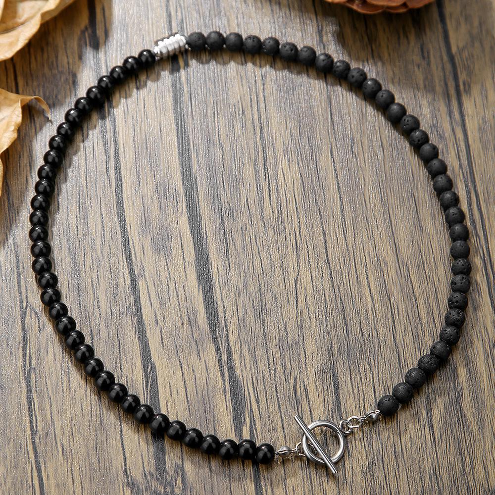 Europäische & Amerikanische Trendige Herren Hip-Hop Türkis & Kokosnussschalen Perlenkette