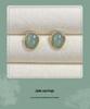 Elegant Jade Blue Water Drop Earrings - Minimalist Gold-Plated Design for Women