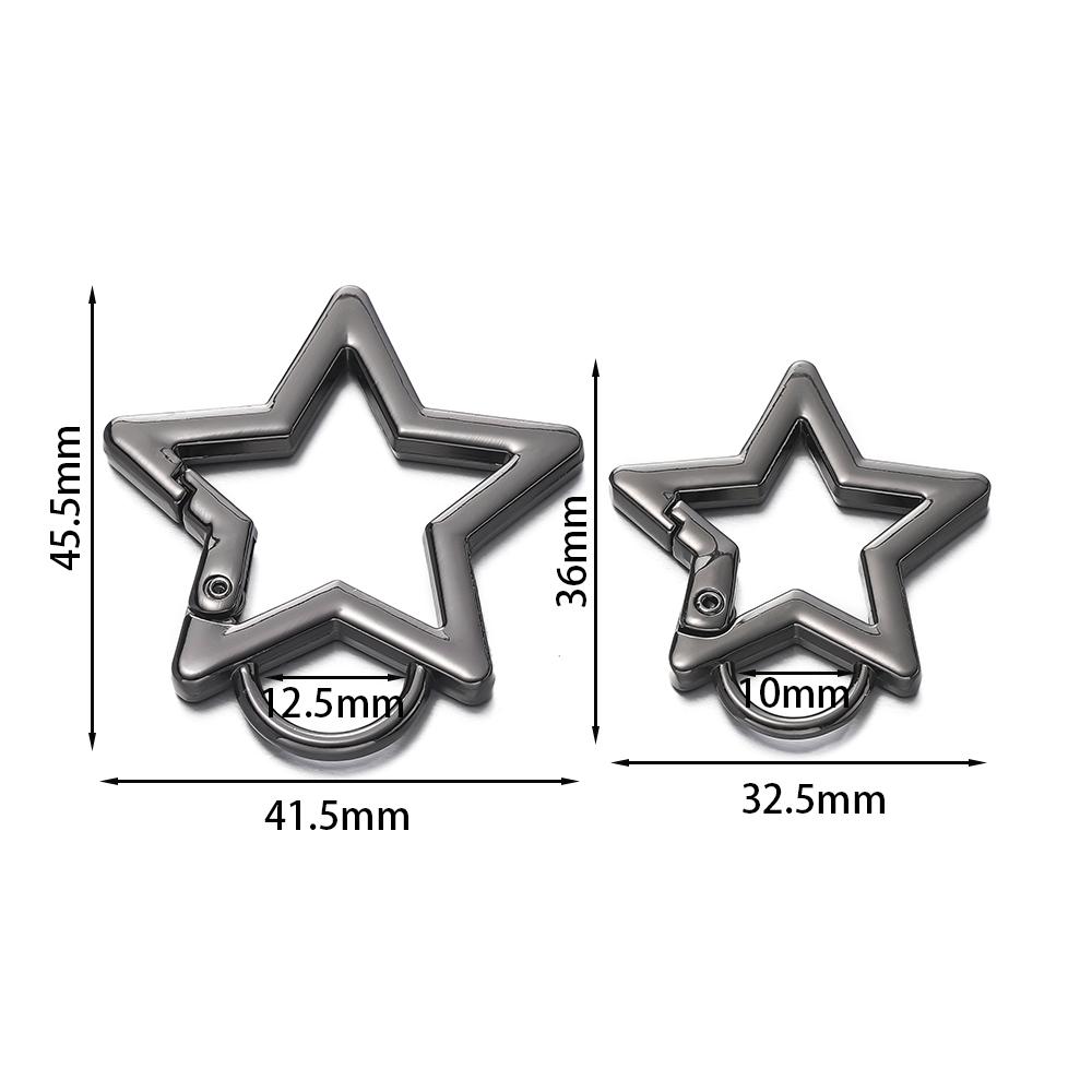 5pcs Pentagram Metal Ring Spring Clasp Star Shape Clasp Connection Buckle for DIY Jewelry Making Keychain Pendant Accessories