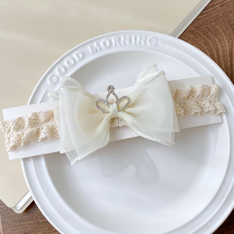 Korean Style Rhinestone Bow Baby Headband - Versatile, Non-Tightening Princess Hair Accessory