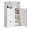 VASAGLE Mobile da Bagno Autoportante con Porta Multipresa Cassetti Mobile per Carta Igienica Mobile da Toilette Mensole Regolabili 30 x 60 x 100 cm Cloud