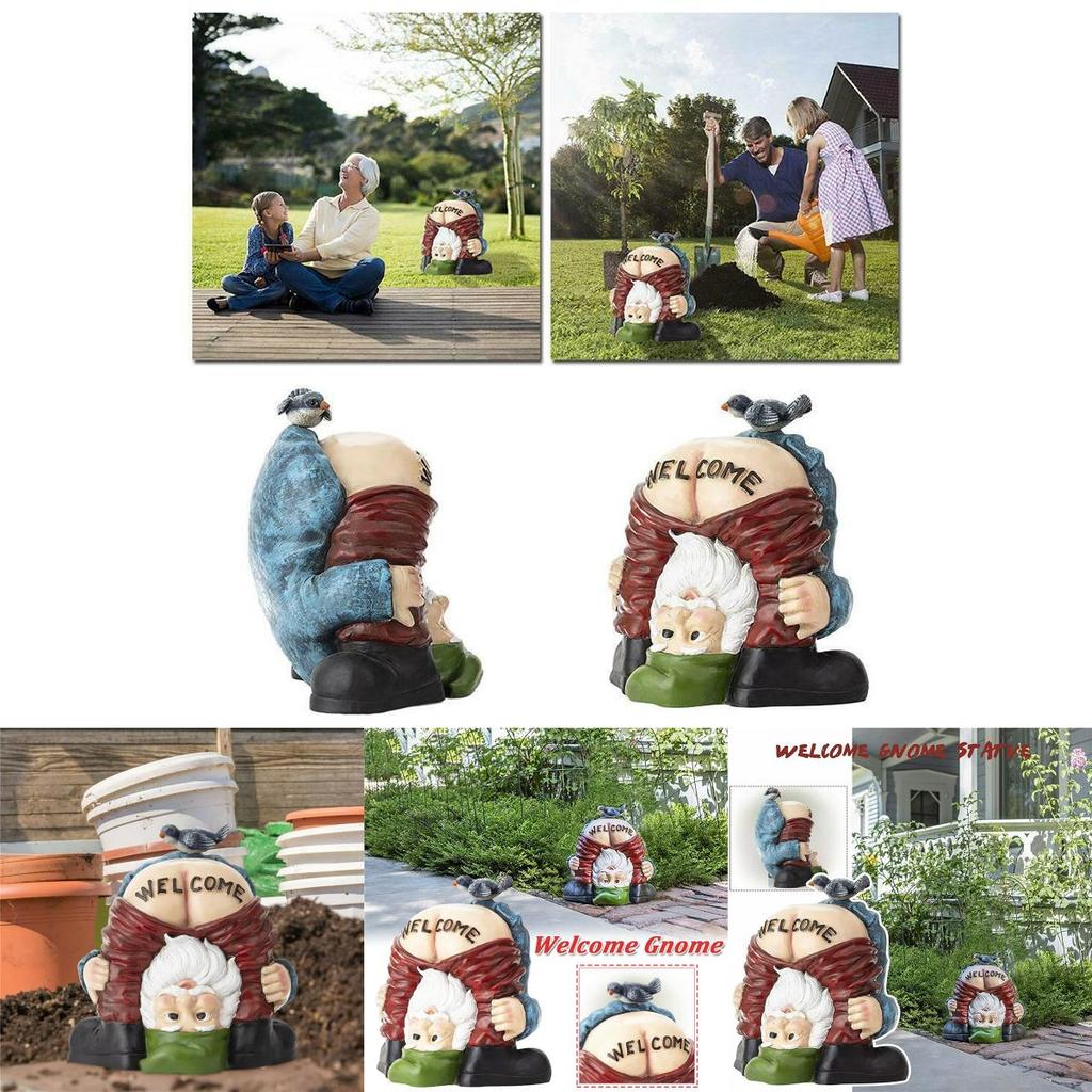 Charming Handstand Gnome Statue Featuring Funny Welcome Design For Your Garden