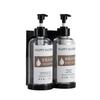 Wall Mounted Manual Soap Dispensers Hotel Shampoo and Shower Gel Separate Bottles Bathroom Shampoo Bottles with Pumps Drill