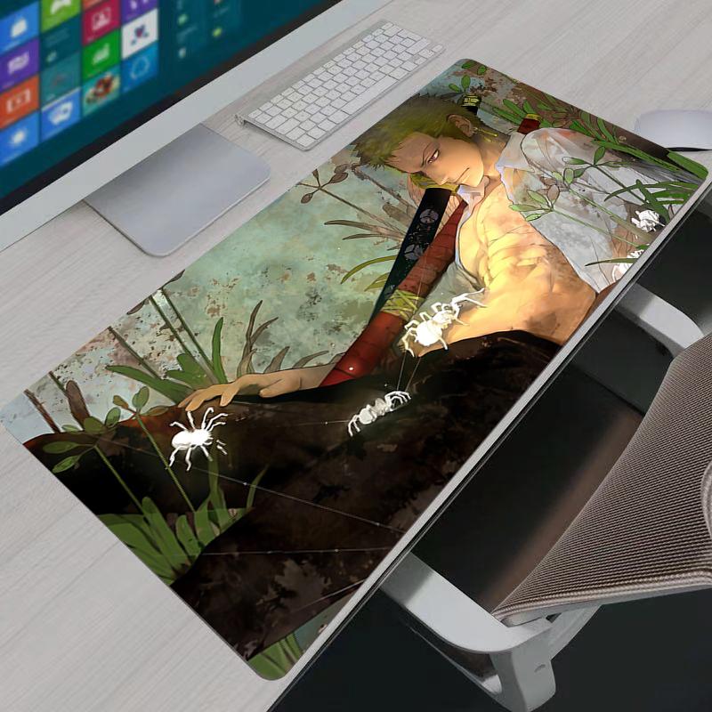 One Piece Zoro Mouse Pad Computer Laptop Anime Keyboard Mouse Mat Large Mousepad Keyboards Gamers Decoracion Desk Mat