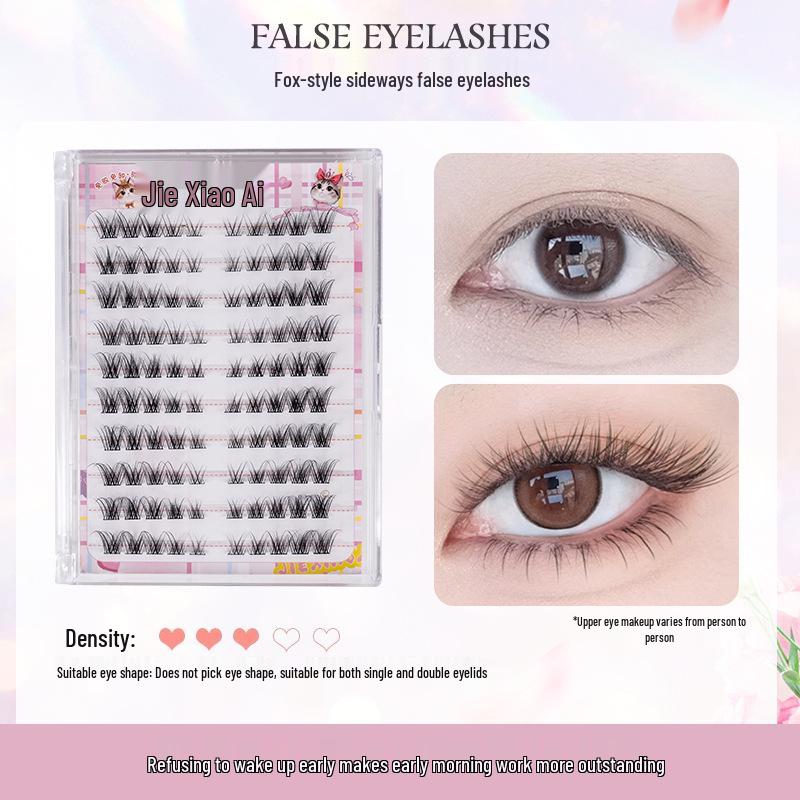 

No-Glue Fox Eye Slanted Lazy Eyelashes - Cute Comic Style Curled Rabbit Stickers