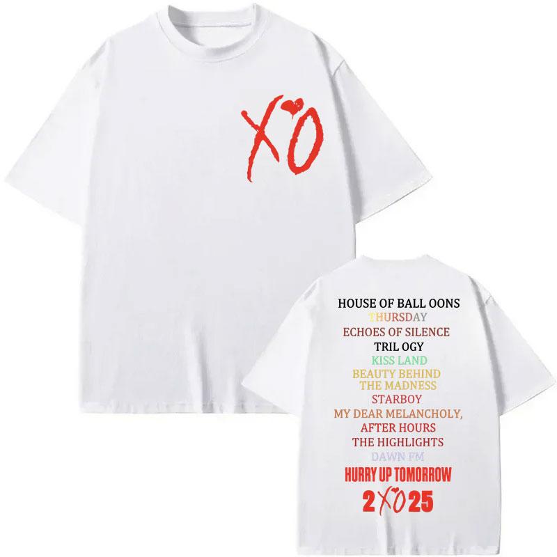 Rapper The Weeknd Tour 2025 Tričko Hudební Album Merch Trička Pánské Dámské Y2k Oblečení Móda Hip Hop Trička Streetwear