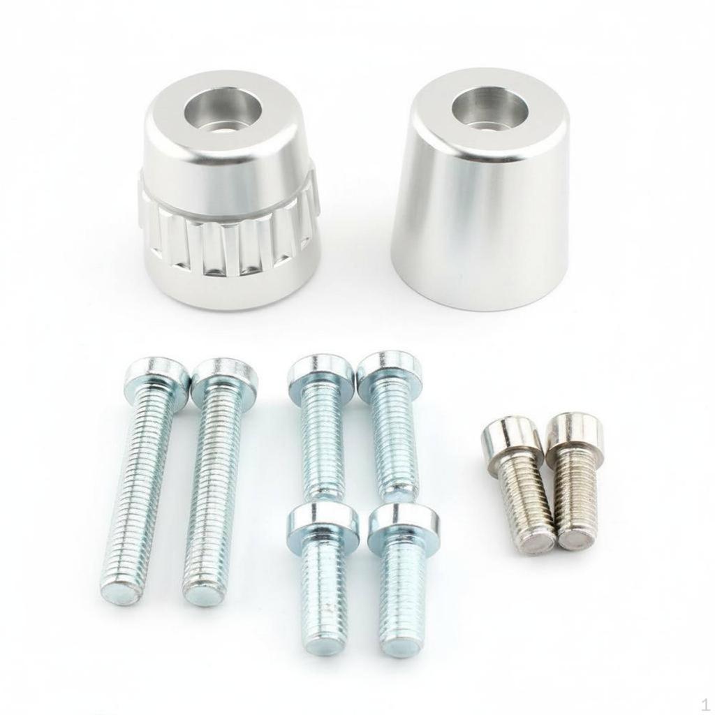Motorcycle Handlebar End Plug with Mounting Screws Anodized Machined Black