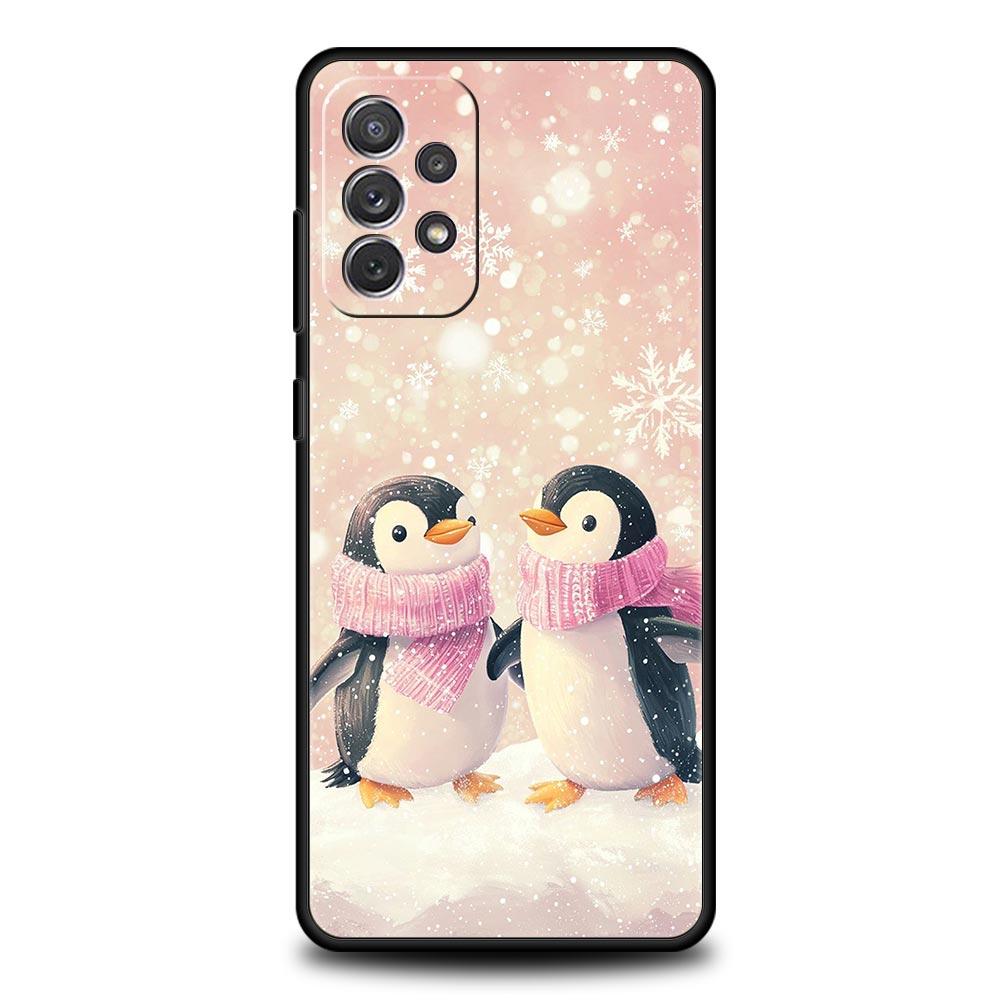 Penguin Kawaii Cute Phone Case for Samsung A17 A13 A15 A25 A35 A51 A55 A71 A21S A11 A31 A41 A23 A53 A73 5G A03S A05s Cover