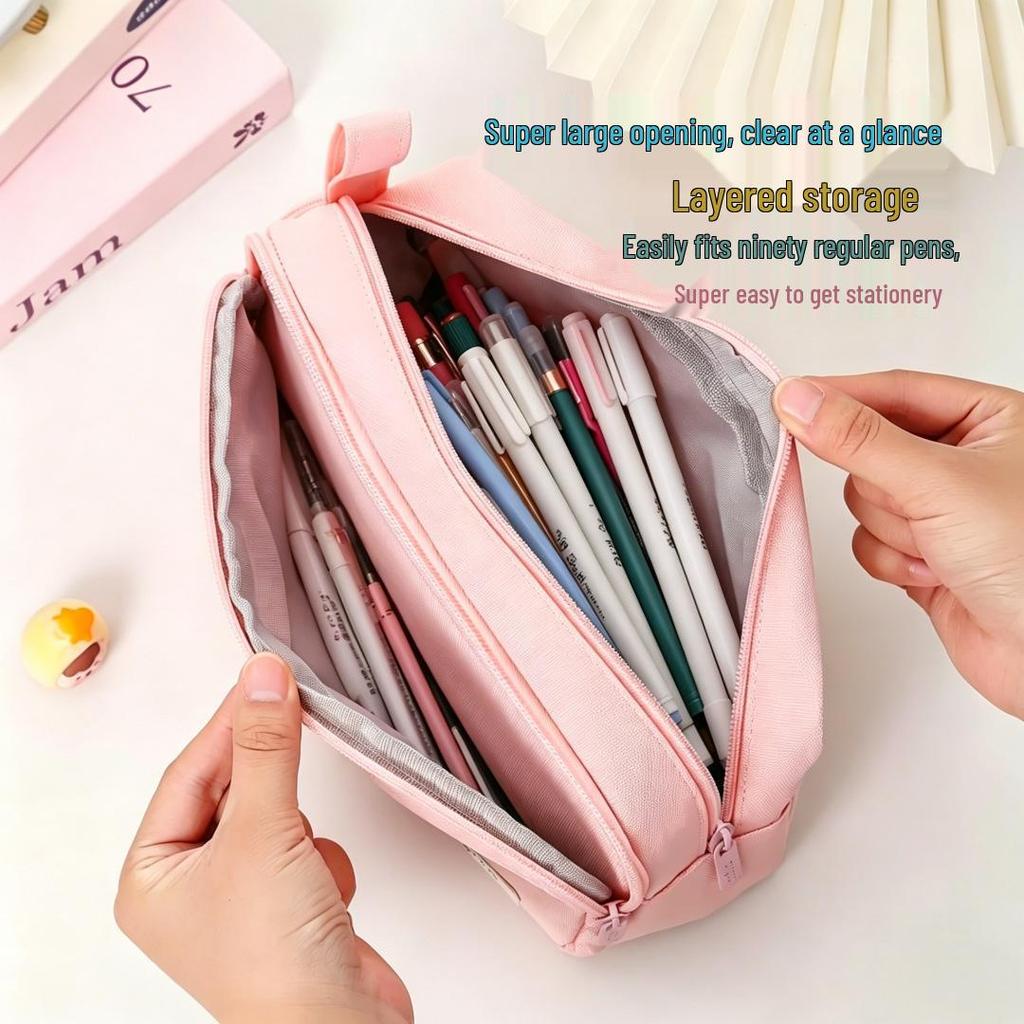 Large Capacity Multi-Layer Pencil Case: Stylish & Portable Stationery Organizer for Students & Adults