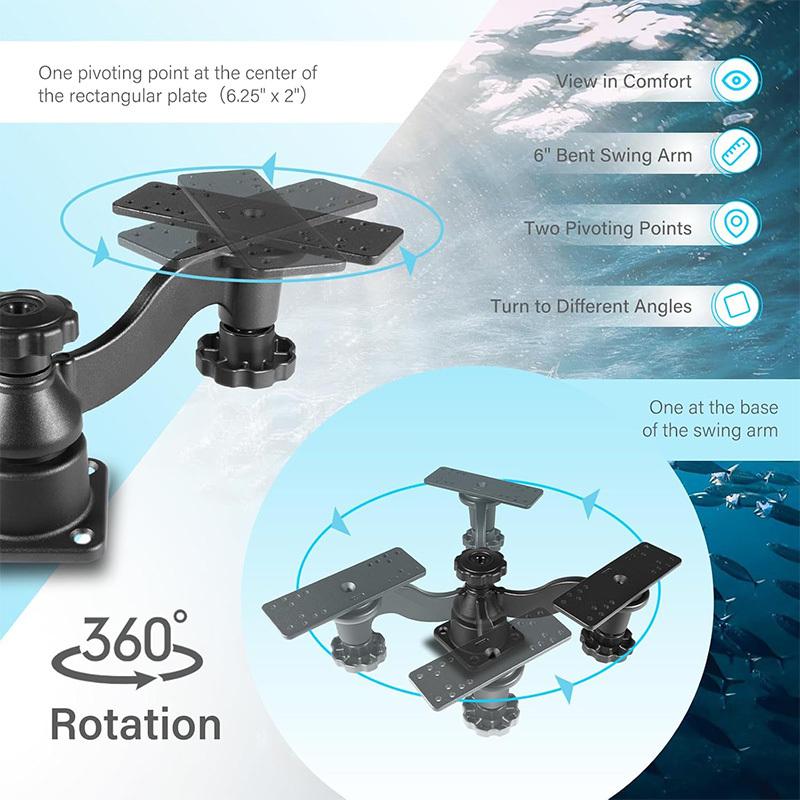 Fish Finder& Chartplotters Mount with 6-inch Swing Arm for 5" To 12" Screens Compatible with Garmin, Humminbird, Lowrance & More