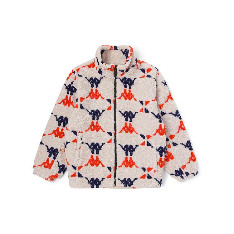 Kappa Logo All Over Print Fleece Jacket Unisex jackets Romantic-White K0CZ2JJ51D