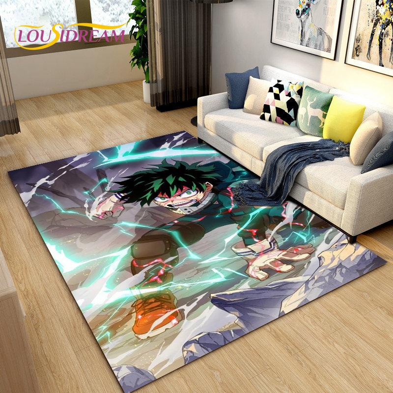 My Hero Academia, Japan Anime Area Koberec,Koberec Koberec do obývacího pokoje Ložnice Pohovka Dekorace rohožky, Protiskluzová podložka pro děti na hraní
