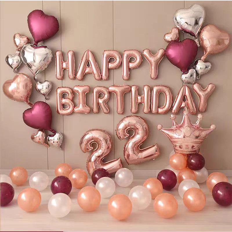 18th Birthday Party Aluminum Balloon Set - Wall Decoration Background