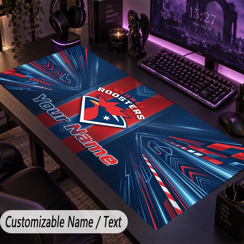 Large Mouse PadSydney Roosters Custom Name Text Personalized Desk Mat Non Slip Gaming Pad
