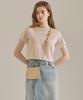 Basic House Women'S Round Crop Short Sleeve T-Shirt Beige Lats0202