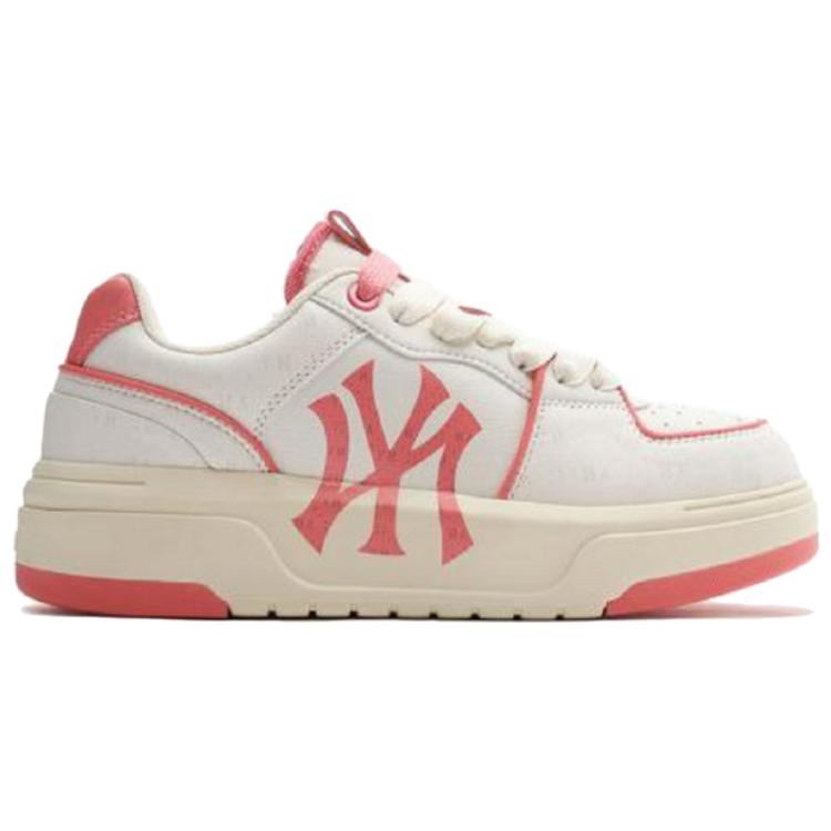 MLB Chunky Liner Synthetic Leather Slip Resistant Abrasion Resistant Low Top Skateboard Shoes Unisex Pink 3ASXCBO3N-50COS