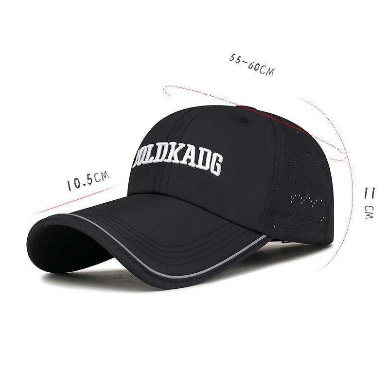 Summer Long Brim Reflective Quick-Drying Cap Lightweight Breathable Embroidered Letter Outdoor Sunshade Baseball Cap