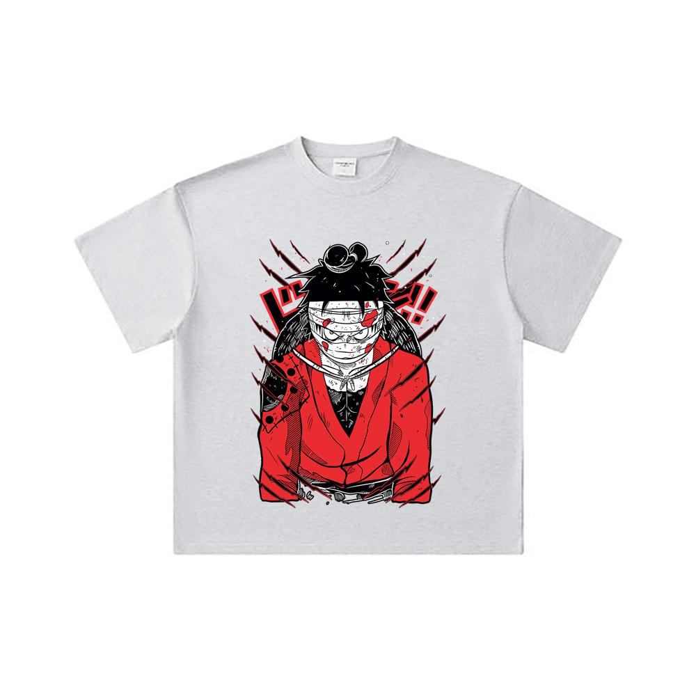 260 GSM Double Yarn 32 Count 100% Cotton One Piece V26 Luffy Wano Print Unisex Heavy Cotton T Shirt