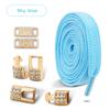 Gold Diamond buckle Shoelaces without ties Elastic Laces Sneakers Tennis No Tie Shoe laces Flat Shoelace for Shoes accessories