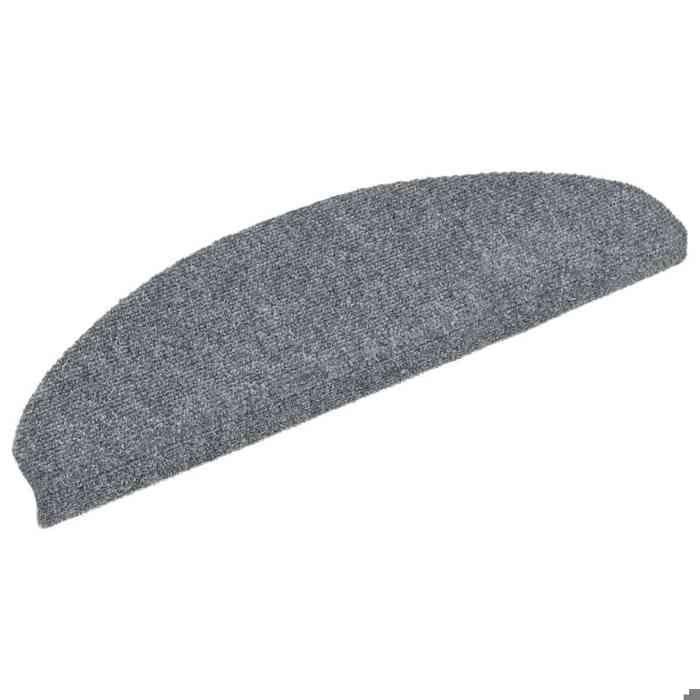 VidaXL Self-adhesive Stair Mats 20 Pieces 65 X 21 X 4 Cm Light Grey Semicircular Large 3365646