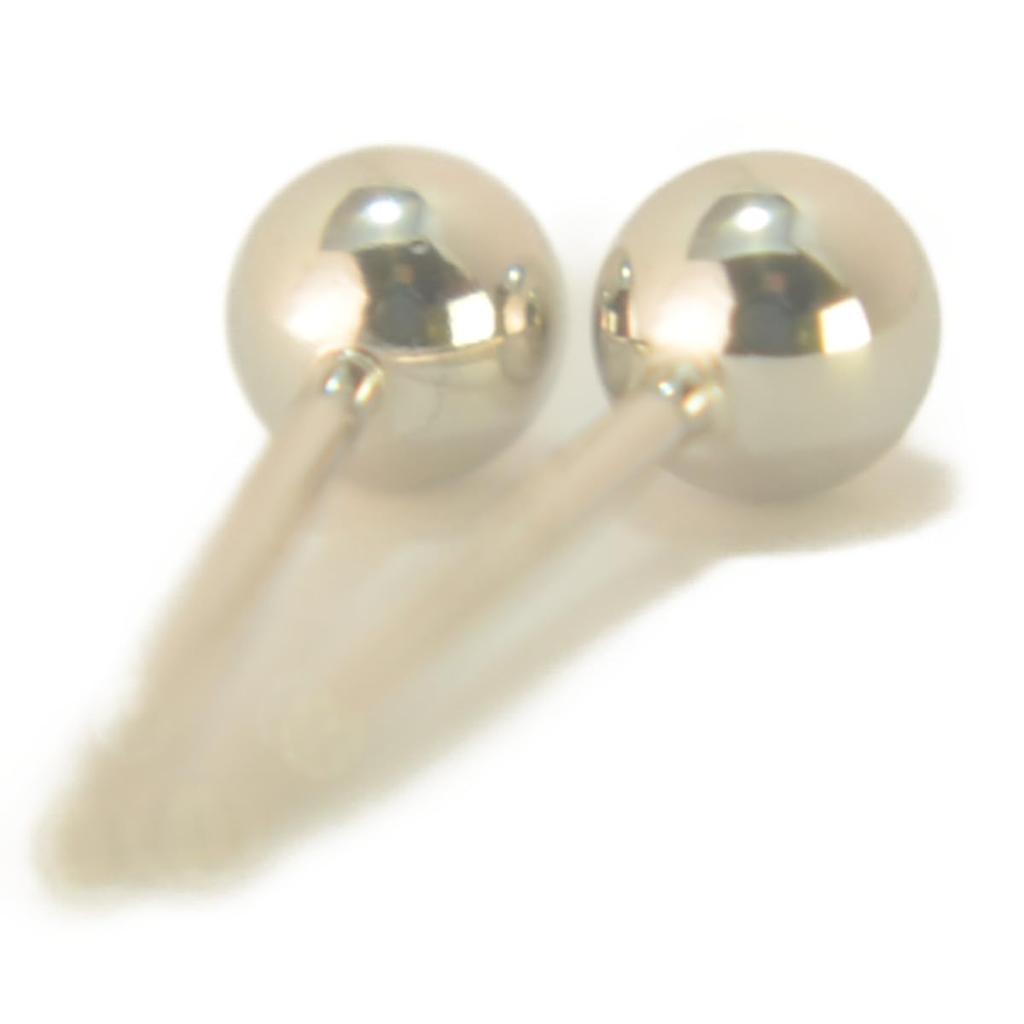 Pt900 Platin Runde Kugel Ohrringe 3mm Kugelohrringe Platin 1 Paar für beide Ohren Hergestellt in Japan Nickelfrei Yokomountain (Silikon-Rückseite)