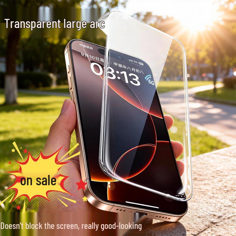 Yuzu Tempered Glass Screen Protector for iPhone 17/17 Pro/17 Pro Max - Clear, Large Arc Design