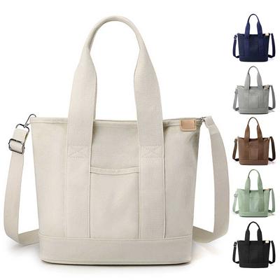 Women Crossbody Bag Large Capacity Canvas Underarm Bag Adjustable Strap Multi-compartment Lightweight for Office Travel