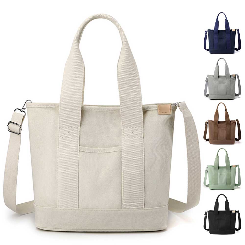 Women Crossbody Bag Large Capacity Canvas Underarm Bag Adjustable Strap Multi-compartment Lightweight for Office Travel