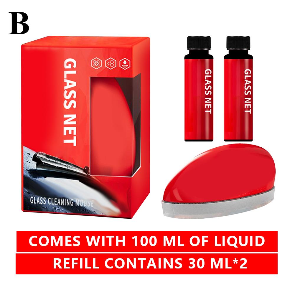 Car Glass Glossy Mouse Powerful Windshield Cleaner Oil Film Remover Cleaning Brush Window Coating Crystal Plating Agent