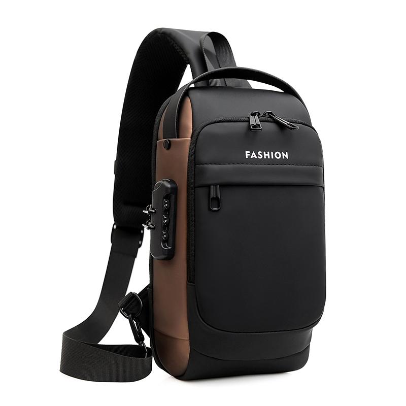 Multifunktionale Diebstahlschutz USB Schulter Crossbody Tasche Reise Sling Rucksack Messenger Tasche Brusttasche Männlich Luxusmarke Herren
