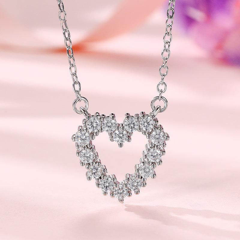 

Ожерелье Цепочка Цепочка Девочки Роскошь в форме сердца инкрустация Hanfeng Свежий студенческий кулон