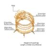 Snake Chain Love Diamond Anklet 5 Piece Gold Artificial Diamond Pendant Love Hollowed Out Lock Chain Snakebone Chain Girls Bracelet Anklet Accessories