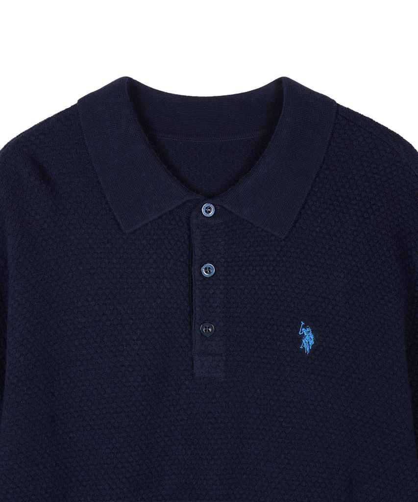 USPOLOASSN Merino Wool Collar Knit_Dark Navy