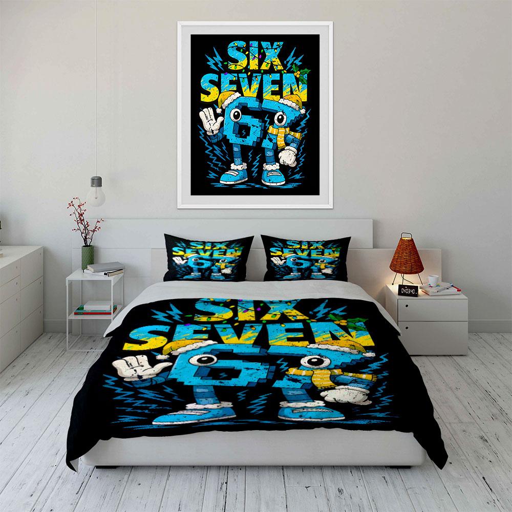 Number Character with Christmas Design Bedding Set for Kids Luxury Gift 3pcs Digital Print Comforter Set Soft Comfortable