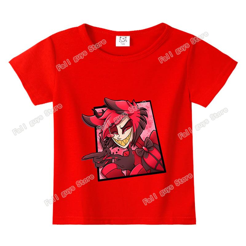Hazbins Hotel Series Boys Girls TShirt Cute Kids Short Sleeve Tops Cartoon Print Child Clothing Summer Funny Birthday Gifts