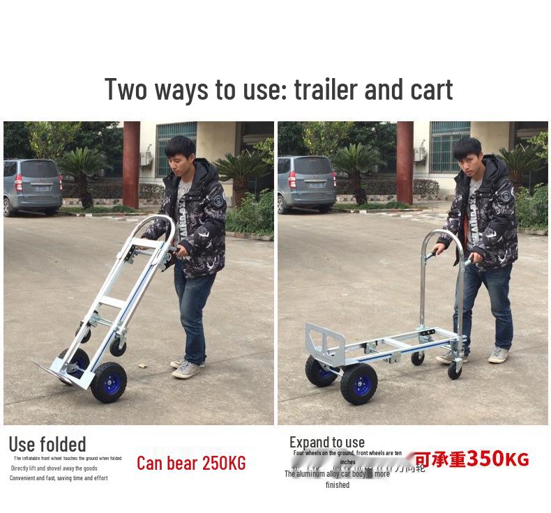 Aluminum Alloy Foldable Heavy Duty Hand Truck - High Load Capacity Warehouse Trolley