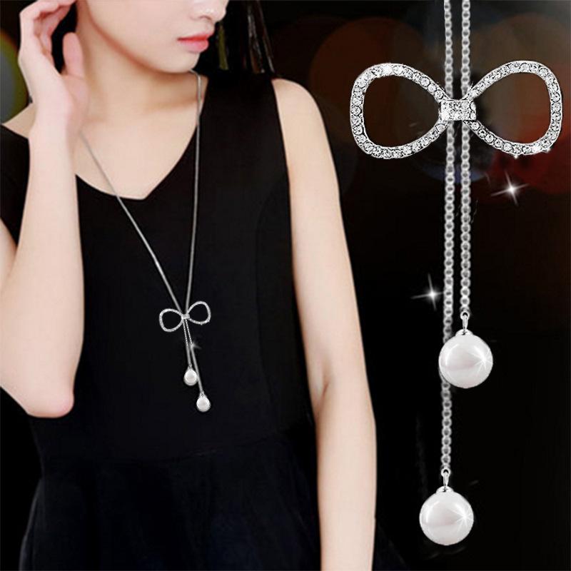 Light luxury high-end necklace women's long sweater chain simple fashion versatile autumn and winter fringed clothing accessories pendant