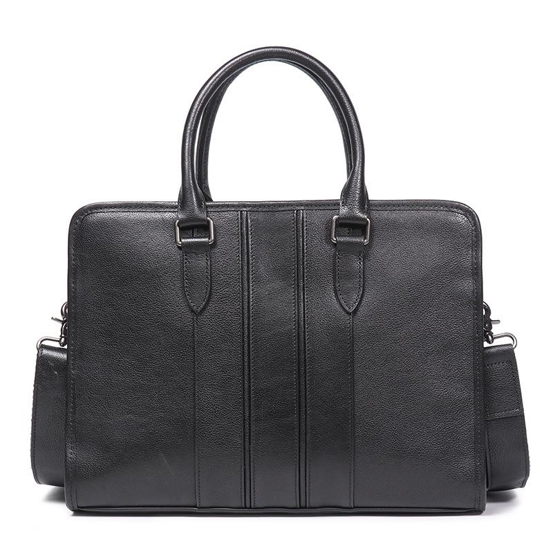 Leather Men S Bag Cowhide Shoulder Messenger Business Bag Large Capacity 14 Inch Computer Bag Handheld Briefcase чёрный
